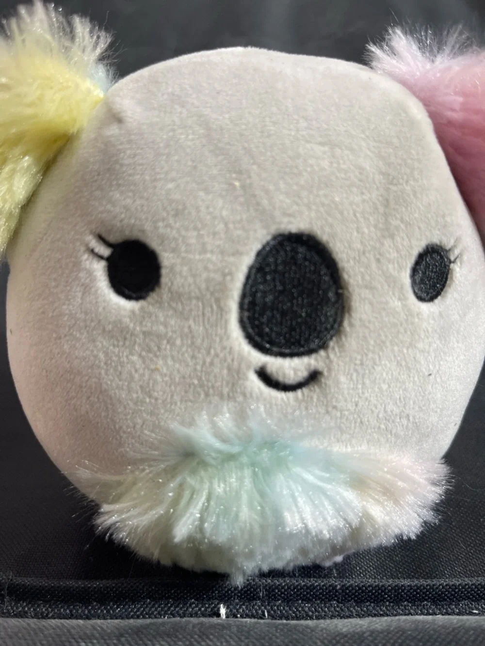 Lot. 2 Plush Koala Small Pet Toy - Pastel Yellow, Pink, Mint Accents